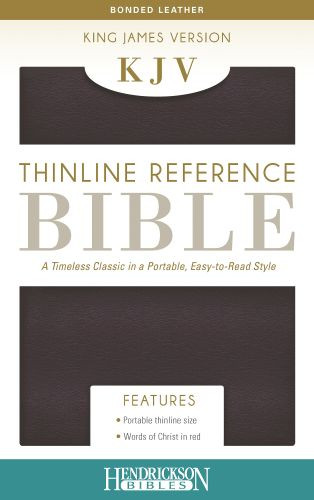 KJV Thinline Reference Bible (Bonded Leather, Burgundy, Red Letter) - Sewn Burgundy Bonded Leather With ribbon marker(s)