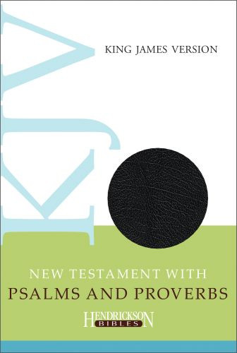 KJV New Testament with Psalms and Proverbs (Imitation Leather, Black) - Sewn Imitation Leather With ribbon marker(s)
