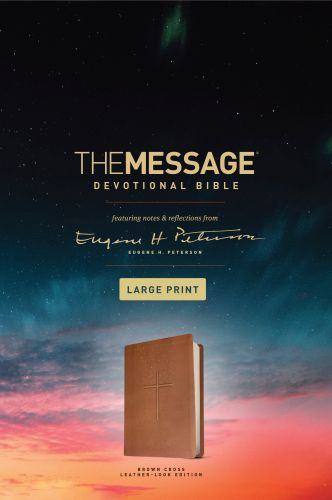 Message Devotional Bible, Large Print (Leather-Look, Brown) - Leather-Look