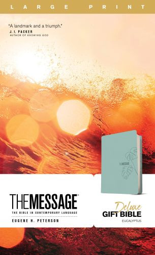 Message Deluxe Gift Bible, Large Print (Leather-Look, Eucalyptus) - Leather-Look With ribbon marker(s)