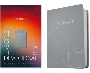 Message Student Devotional Bible (Leather-Look, Stone Gray) - Leather-Look Stone Gray