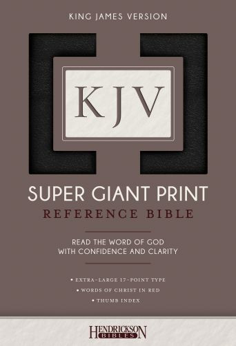 KJV Super Giant Print Reference Bible (Imitation Leather, Black, Indexed, Red Letter) - Sewn Imitation Leather With thumb index