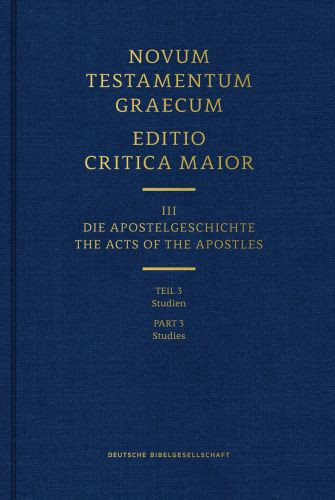 Novum Testamentum Graecum Editio Maior, Part 3 Studies (Hardcover) - Hardcover Cloth over boards