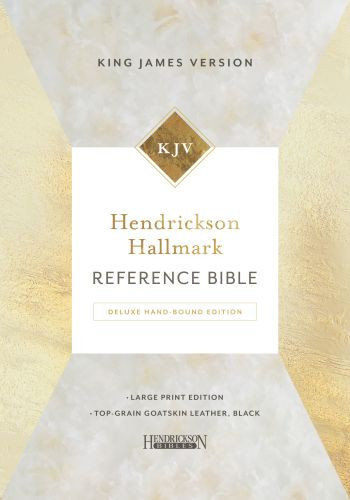 Hendrickson Hallmark Reference Bible: Deluxe Handbound Edition  - Sewn Black Genuine Leather With ribbon marker(s)
