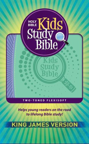 KJV Kids Study Bible (Flexisoft, Purple/Green, Red Letter) - Sewn Imitation Leather