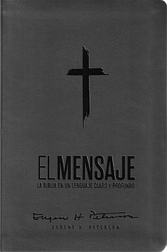 Biblia El Mensaje (SentiPiel, Gris) - LeatherLike Gray With ribbon marker(s)