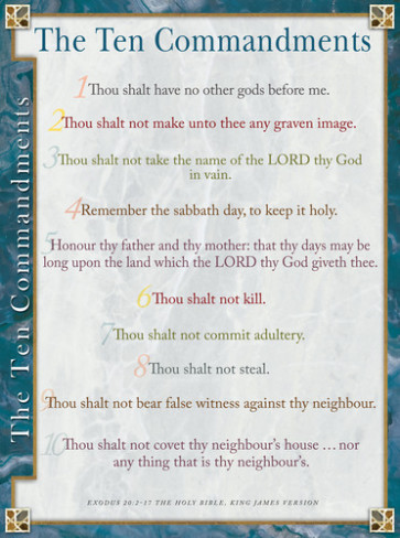 10 Commandments Wall Chart (KJV) - Wallchart