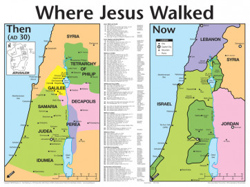 Where Jesus Walked: Then and Now Wall Chart - Wallchart