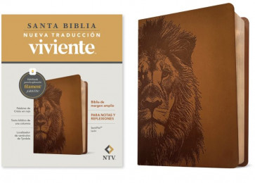 Biblia de margen amplio NTV con Filament (SentiPiel, León, Letra Roja) - LeatherLike Lion With ribbon marker(s)