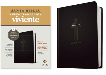 Biblia de margen amplio NTV con Filament (Tapa dura de SentiPiel, Cruz, Letra Roja) - Hardcover Cross With ribbon marker(s)