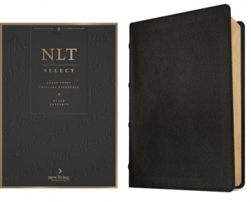 NLT Select Large Print Thinline Reference Bible, Filament Enabled (Goatskin Leather, Black, Red Letter) - Sewn Genuine Leather With ribbon marker(s)