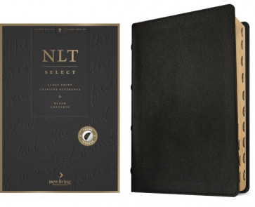 NLT Select Large Print Thinline Reference Bible, Filament Enabled (Goatskin Leather, Black, Indexed, Red Letter) - Sewn Genuine Leather With thumb index