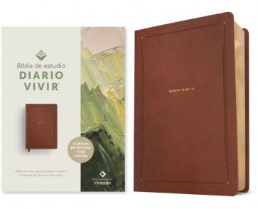 Biblia de estudio del diario vivir NTV (SentiPiel, Café, Letra Roja) - LeatherLike With ribbon marker(s)