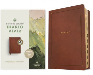 Biblia de estudio del diario vivir NTV (SentiPiel, Café, Índice, Letra Roja) - LeatherLike With thumb index and ribbon marker(s)