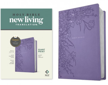NLT Giant Print Bible, Filament Enabled (LeatherLike, Lavender Floral, Red Letter) - LeatherLike Lavender Floral Imitation Leather With ribbon marker(s)