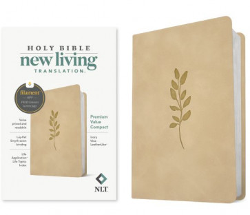NLT Premium Value Compact Bible, Filament Enabled (LeatherLike, Ivory Vine) - LeatherLike Ivory Vine Imitation Leather