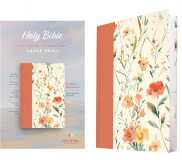 NLT Large Print Slimline Reference Bible (Hardcover, Peach Meadows, Red Letter) - Hardcover Peach Meadows