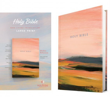 NLT Large Print Slimline Reference Bible (Hardcover, Pink Landscape, Red Letter) - Hardcover Pink Landscape