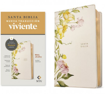 Biblia ultrafina NTV, con Filament (SentiPiel, Jardín floral, Letra Roja) - LeatherLike Garden Bloom With ribbon marker(s)