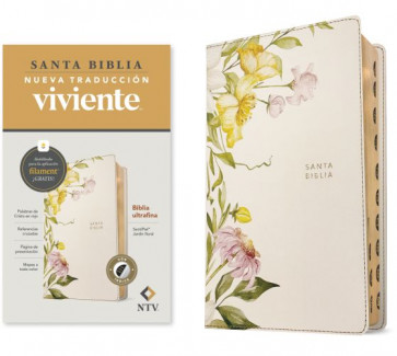 Biblia ultrafina NTV, con Filament (SentiPiel, Jardín floral, Índice, Letra Roja) - LeatherLike Garden Bloom With thumb index and ribbon marker(s)