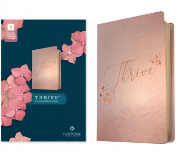 NLT THRIVE Devotional Bible for Women, Filament Enabled (LeatherLike, Rose Metallic) - LeatherLike Rose Metallic Imitation Leather With ribbon marker(s)