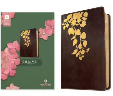 NLT THRIVE Devotional Bible for Women, Filament Enabled (LeatherLike, Cascade Deep Brown) - LeatherLike Cascade Deep Brown Imitation Leather With ribbon marker(s)