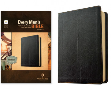 NLT Every Man’s Bible, Filament Enabled (LeatherLike, Crossmark Black, Red Letter) - LeatherLike Crossmark Black With ribbon marker(s)