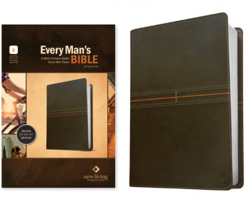NLT Every Man’s Bible, Filament Enabled (LeatherLike, East–West Grey, Red Letter) - LeatherLike East–West Grey With ribbon marker(s)