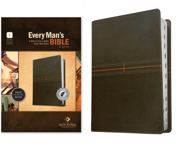 NLT Every Man’s Bible, Filament Enabled (LeatherLike, East–West Grey, Indexed, Red Letter) - LeatherLike East–West Grey With thumb index and ribbon marker(s)