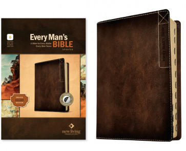 NLT Every Man’s Bible, Filament Enabled, Deluxe Explorer Edition (LeatherLike, Brown, Indexed, Red Letter) - LeatherLike With thumb index and ribbon marker(s)
