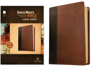 NLT Every Man's Bible, Large Print, Filament Enabled, TuTone (LeatherLike, Brown/Tan, Red Letter) - LeatherLike Brown/Tan With ribbon marker(s)