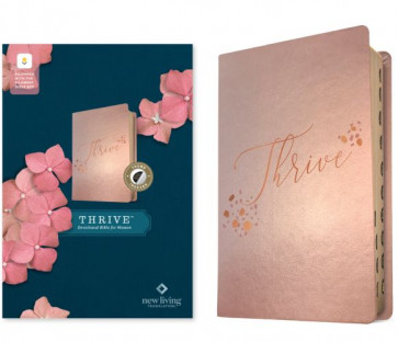 NLT THRIVE Devotional Bible for Women, Filament Enabled (LeatherLike, Rose Metallic, Indexed) - LeatherLike Rose Metallic Imitation Leather With thumb index