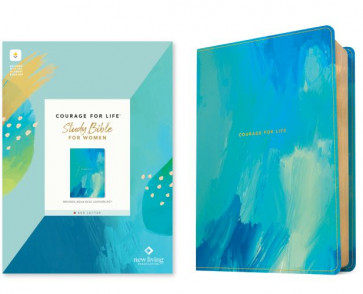 NLT Courage For Life Study Bible for Women, Filament Enabled (LeatherLike, Brushed Aqua Blue, Red Letter) - LeatherLike Brushed Aqua Blue Imitation Leather With ribbon marker(s)