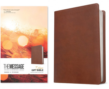 The Message Deluxe Gift Bible (Leather-Look, Chestnut Brown) - Leather-Look Chestnut Brown