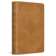 ESV Large Print Bible (TruTone, Nubuck Caramel, Fleur-de-lis Design) - Imitation Leather With ribbon marker(s)