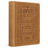 ESV Single Column Journaling Bible (TruTone, Nubuck Caramel, 1 Corinthians 13:7 Design) - Imitation Leather With ribbon marker(s)