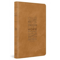 ESV Thinline Bible, Red Letter (TruTone, Nubuck Caramel, Hebrews 10:23 Design) - Imitation Leather Multicolor With ribbon marker(s)