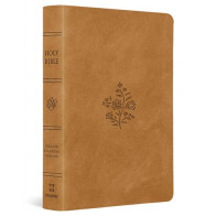 ESV Large Print Compact Bible, Red Letter (TruTone, Nubuck Caramel, Wildflower Design) - Imitation Leather With ribbon marker(s)
