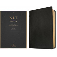 NLT Select Large Print Thinline Reference Bible, Filament Enabled (Goatskin Leather, Black, Red Letter) - Sewn Genuine Leather With ribbon marker(s)