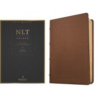 NLT Select Large Print Thinline Reference Bible, Filament Enabled (Goatskin Leather, Brown, Red Letter) - Sewn Genuine Leather With ribbon marker(s)