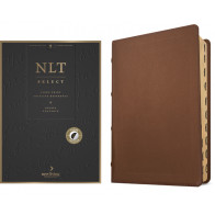 NLT Select Large Print Thinline Reference Bible, Filament Enabled (Goatskin Leather, Brown, Indexed, Red Letter) - Sewn Genuine Leather With thumb index
