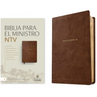 Biblia para el ministro NTV, letra grande con Filament (SentiPiel, Café, Letra Roja) - LeatherLike With ribbon marker(s)