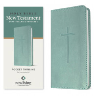 NLT Pocket Thinline New Testament with Psalms and Proverbs (LeatherLike, Teal Cross) - LeatherLike Teal Cross Imitation Leather