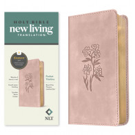 NLT Pocket Thinline Bible, Filament Enabled (LeatherLike, Blush Pink Flowers, Red Letter) - LeatherLike Blush Pink Flowers Imitation Leather With ribbon marker(s)