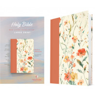 NLT Large Print Slimline Reference Bible (Hardcover, Peach Meadows, Red Letter) - Hardcover Peach Meadows