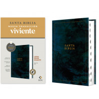 Biblia letra súper gigante NTV, con Filament  (Tapa dura, Azul, Índice, Letra Roja) - Hardcover With thumb index and ribbon marker(s)