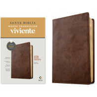 Biblia letra súper gigante NTV, con Filament  (SentiPiel, Café rústico, Letra Roja) - LeatherLike Rustic Brown With ribbon marker(s)