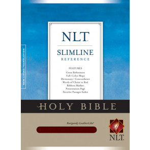 Slimline Reference Bible NLT - LeatherLike Burgundy With ribbon marker(s)