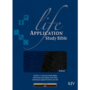 Life Application Study Bible KJV, TuTone - LeatherLike Black/Navy