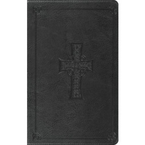 ESV Thinline Bible (TruTone, Charcoal, Celtic Cross Design, Red Letter) - Imitation Leather With ribbon marker(s)